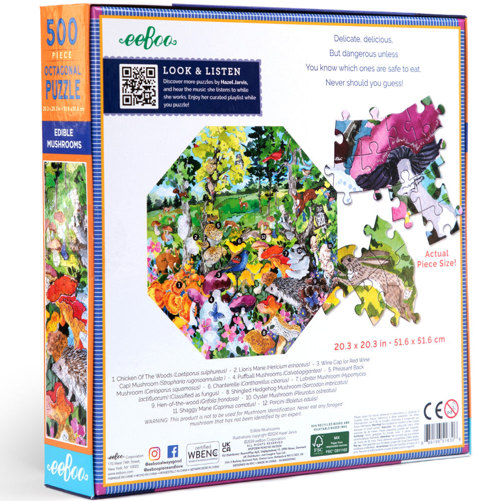 Alternative view of eeBoo Piece & Love Edible Mushrooms 500-Piece Puzzle