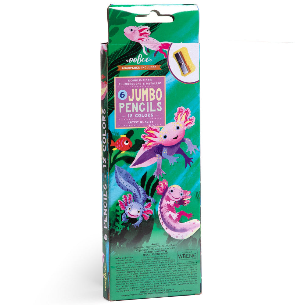 Alternative view of eeBoo Axolotl Collection Double-Sided Jumbo Colored Pencils - 12 Colors