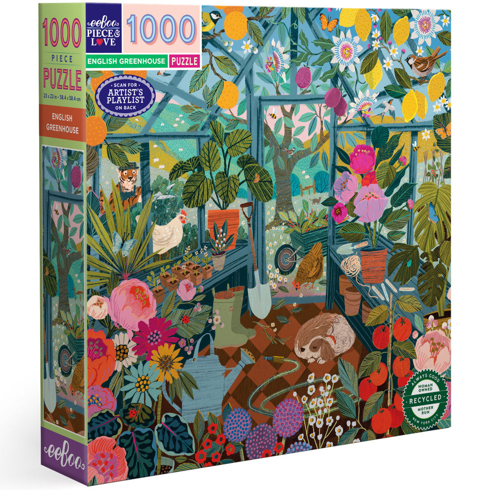 eeBoo Piece & Love English Greenhouse Jigsaw Puzzle - 1000 pc