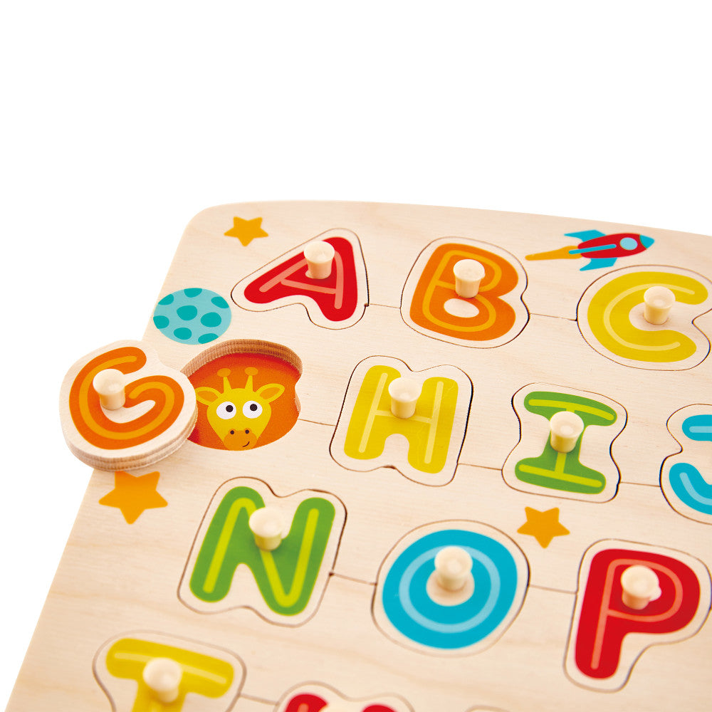 Hape ABC Picture 27pc Wooden Peg Puzzle - Educational Toy - Image 4