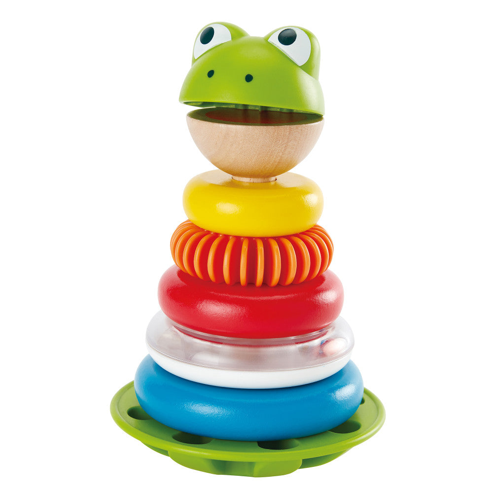 Hape Mr. Frog Stacking Rings - Colorful Learning Toy with Wobbling Base