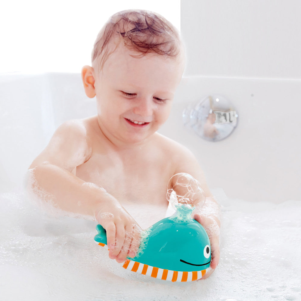 Hape Bubble Blowing Whale - Blue & Yellow Bath Toy - Image 4