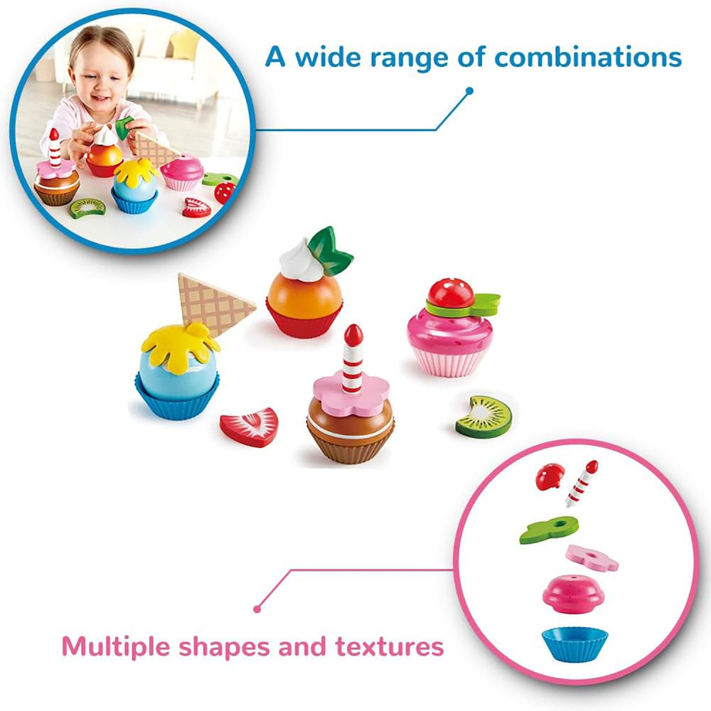 Alternative view of Hape 18-Piece Cupcake Set - Colorful Wooden Desserts Playset