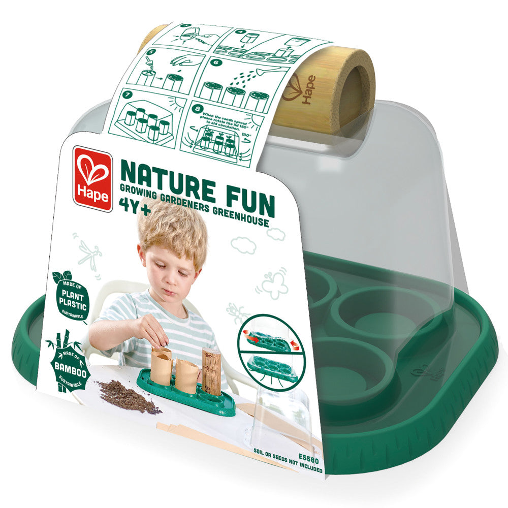 Hape Nature Fun Growing Gardeners Greenhouse Kit, Kids Ages 4+