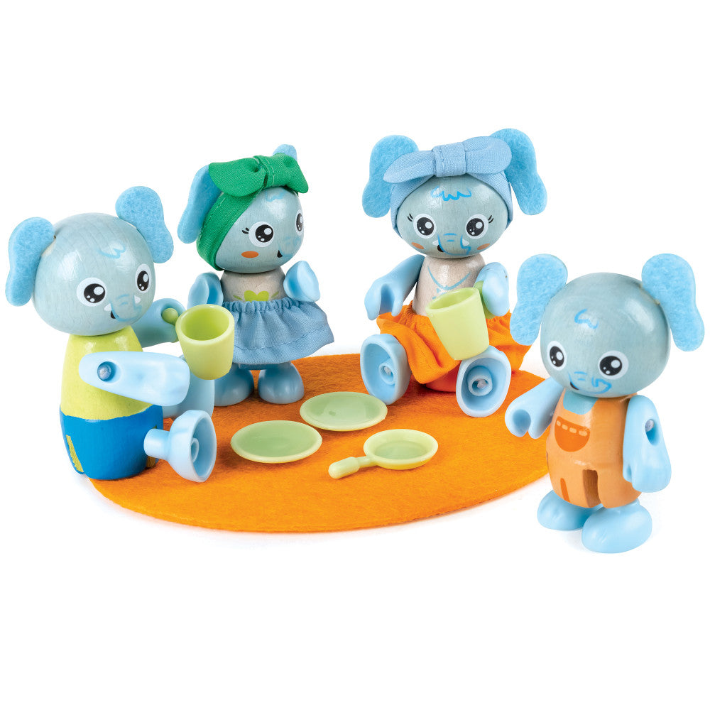 Hape Wonderland Elephant Family Playset with Articulated Figurines