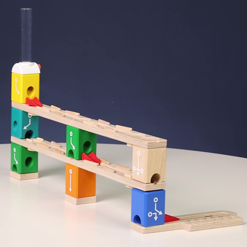 Alternative view of Hape Quadrilla 102-pc Wooden Marble Run Basic Coding Set