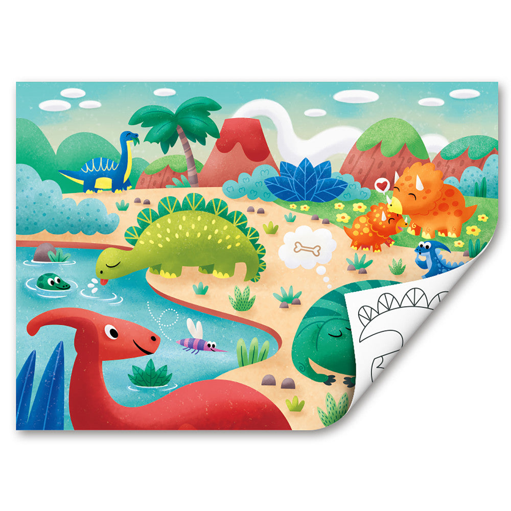 Hape Dino Double-Sided Coloring Jigsaw Puzzle - 24 pc - Image 5