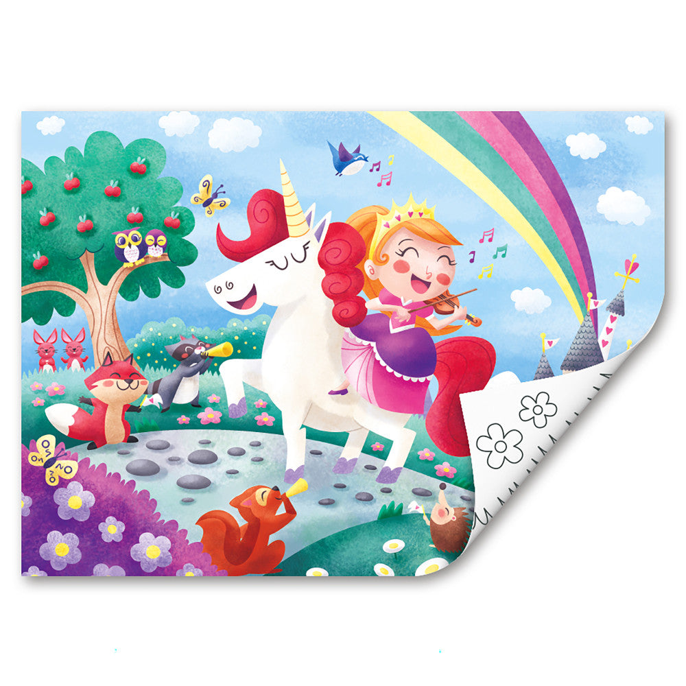 Hape Unicorn Friends 24pc Double-Sided Coloring Puzzle - Image 5