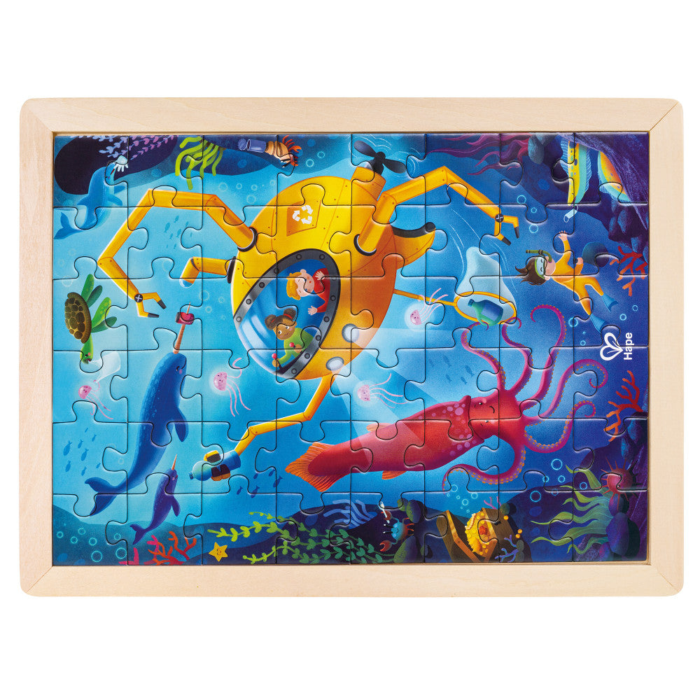 Hape Ocean Rescue 48pc Double-Sided Coloring Jigsaw Puzzle - Image 2