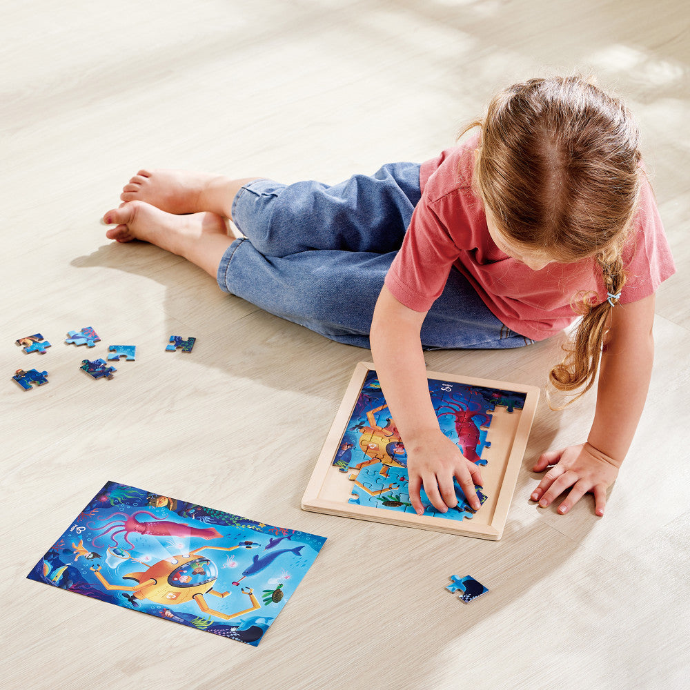 Hape Ocean Rescue 48pc Double-Sided Coloring Jigsaw Puzzle - Image 7