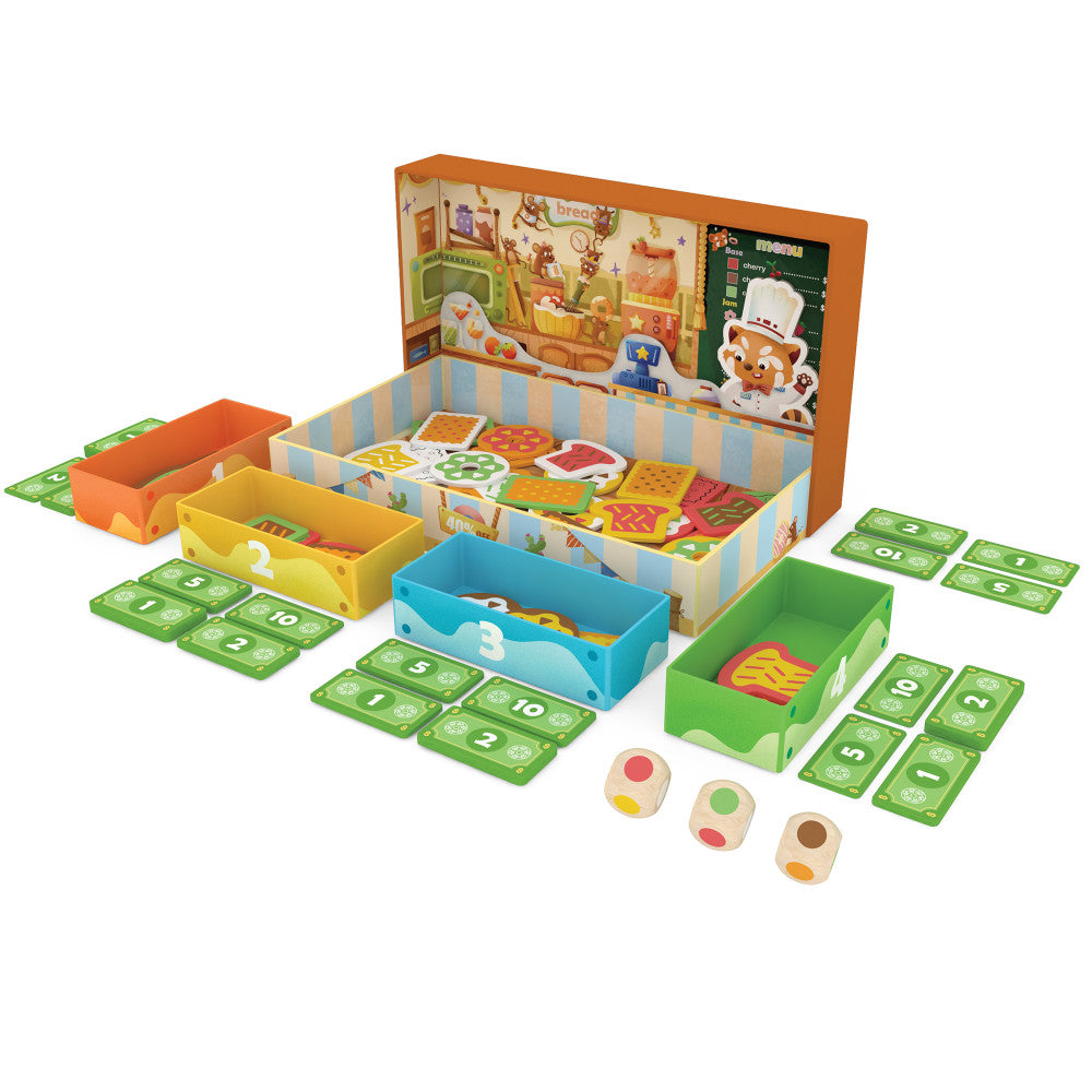 Hape Tasty Treats Raccoon Bakery Skills Board Game - Image 2