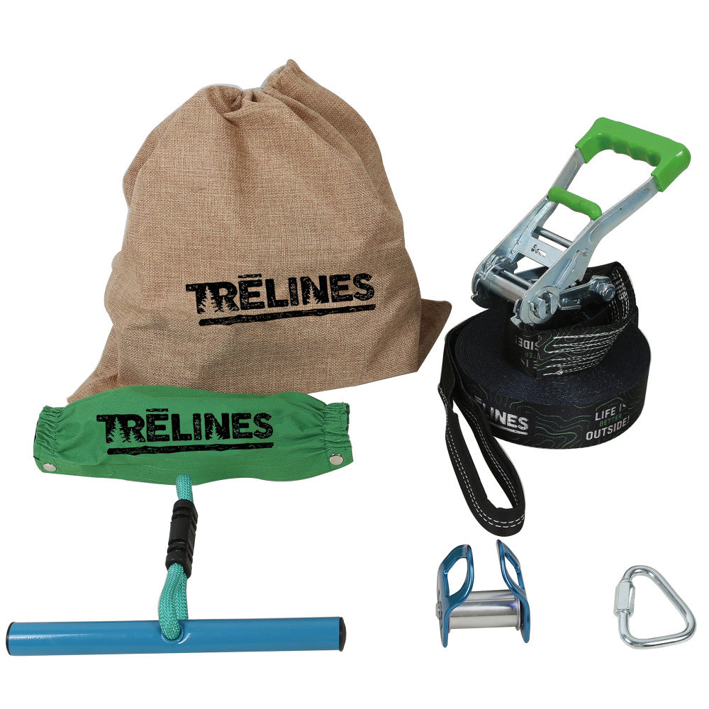 Alternative view of Treslines Roller Adventure Line 36 ft - Zipline with Grip Bar Handle