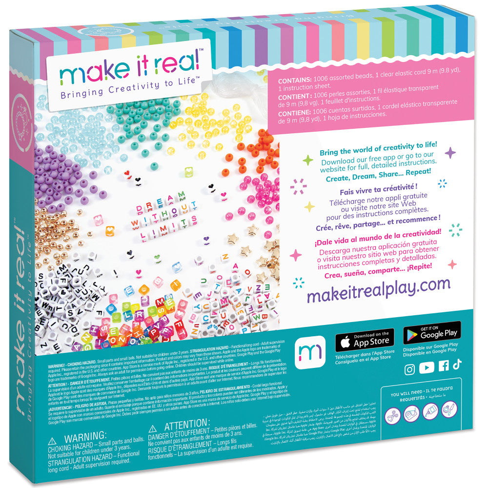 Alternative view of Make It Real Say Yes! Alphabet Bead Bracelet Kit - 1008pc DIY Jewelry Crafting Set