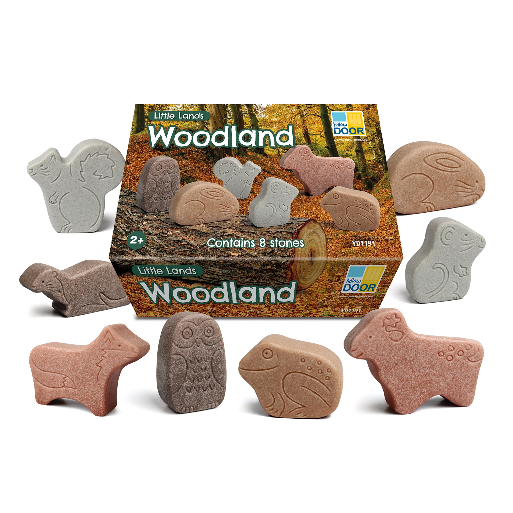 Yellow Door Little Lands Woodland ?? Assorted Stone Animal Figures, Set Of 8