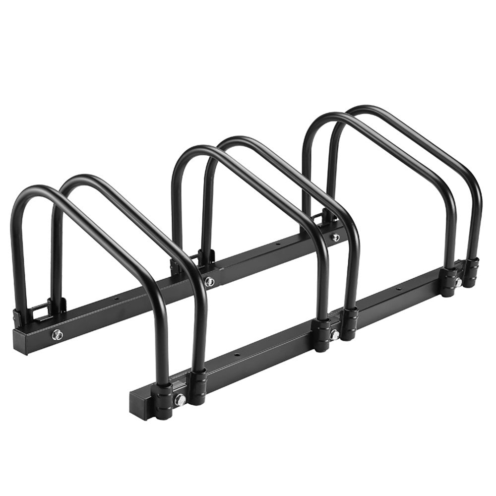 Trimate Triple Bike Floor Parking Rack Stand - Indoor Home Garage Storage Solution