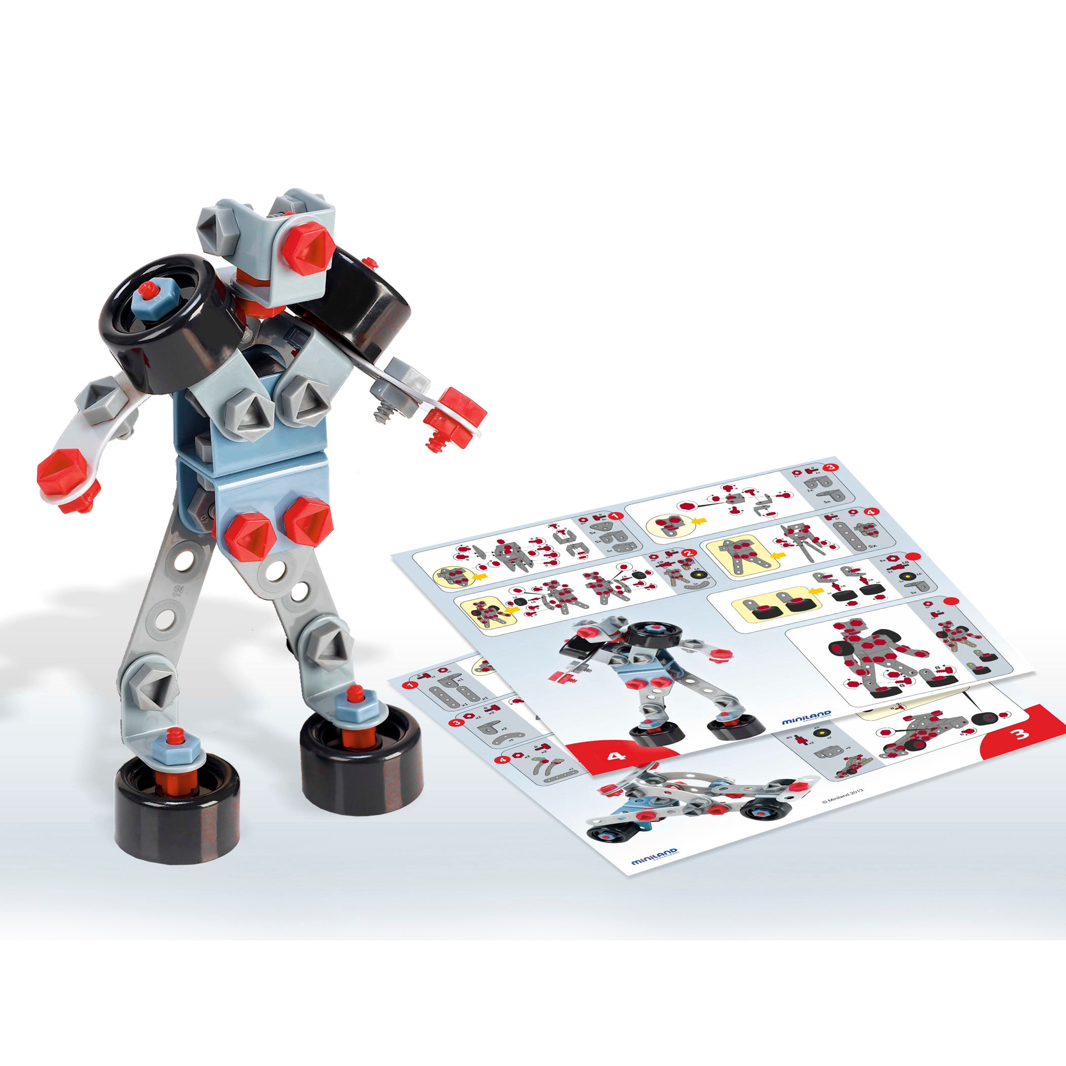 Alternative view of Miniland Educational Mecatech 106-Piece Vehicle & Robot Building Set
