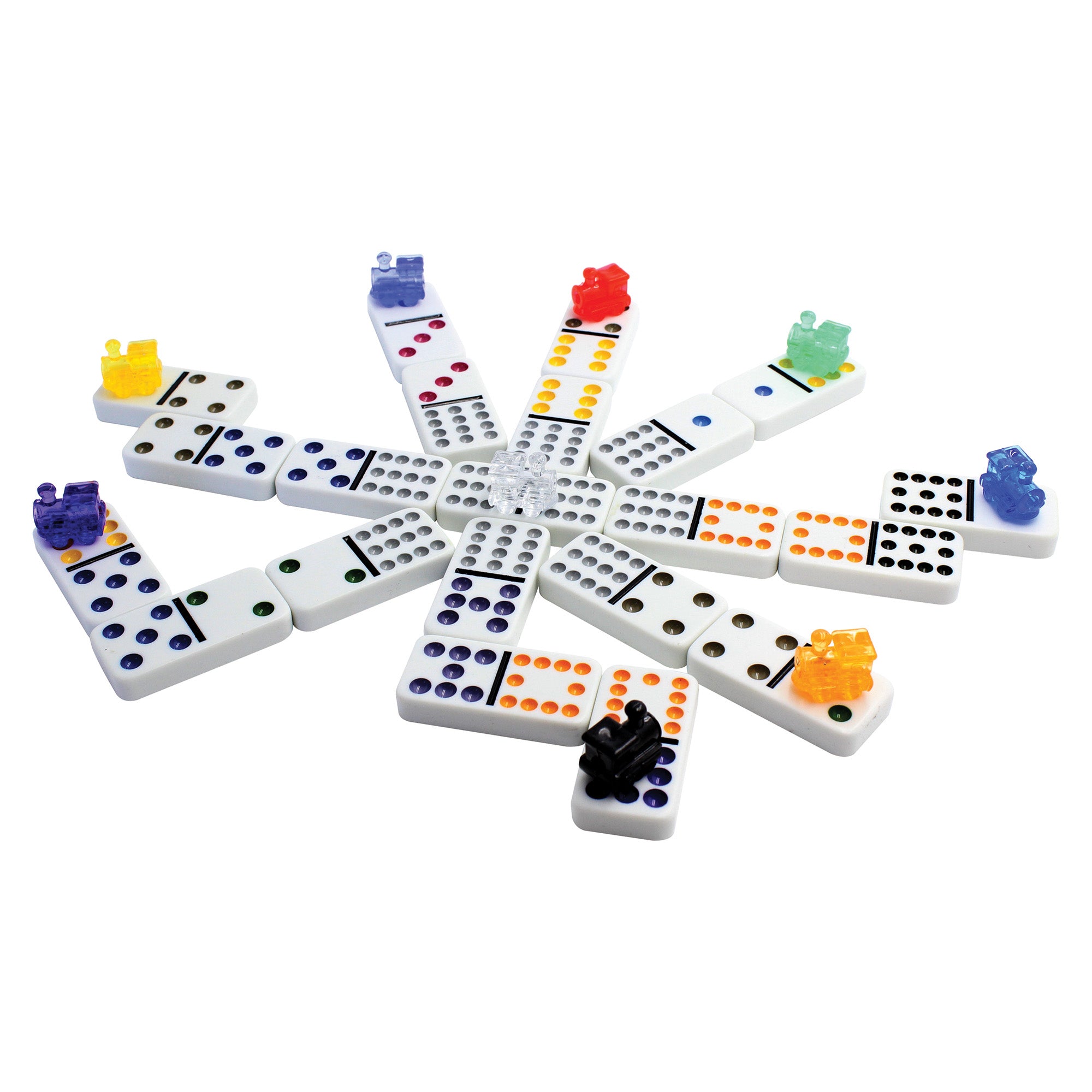 Alternative view of Mexican Train Dominoes with Aluminum Carrying Case
