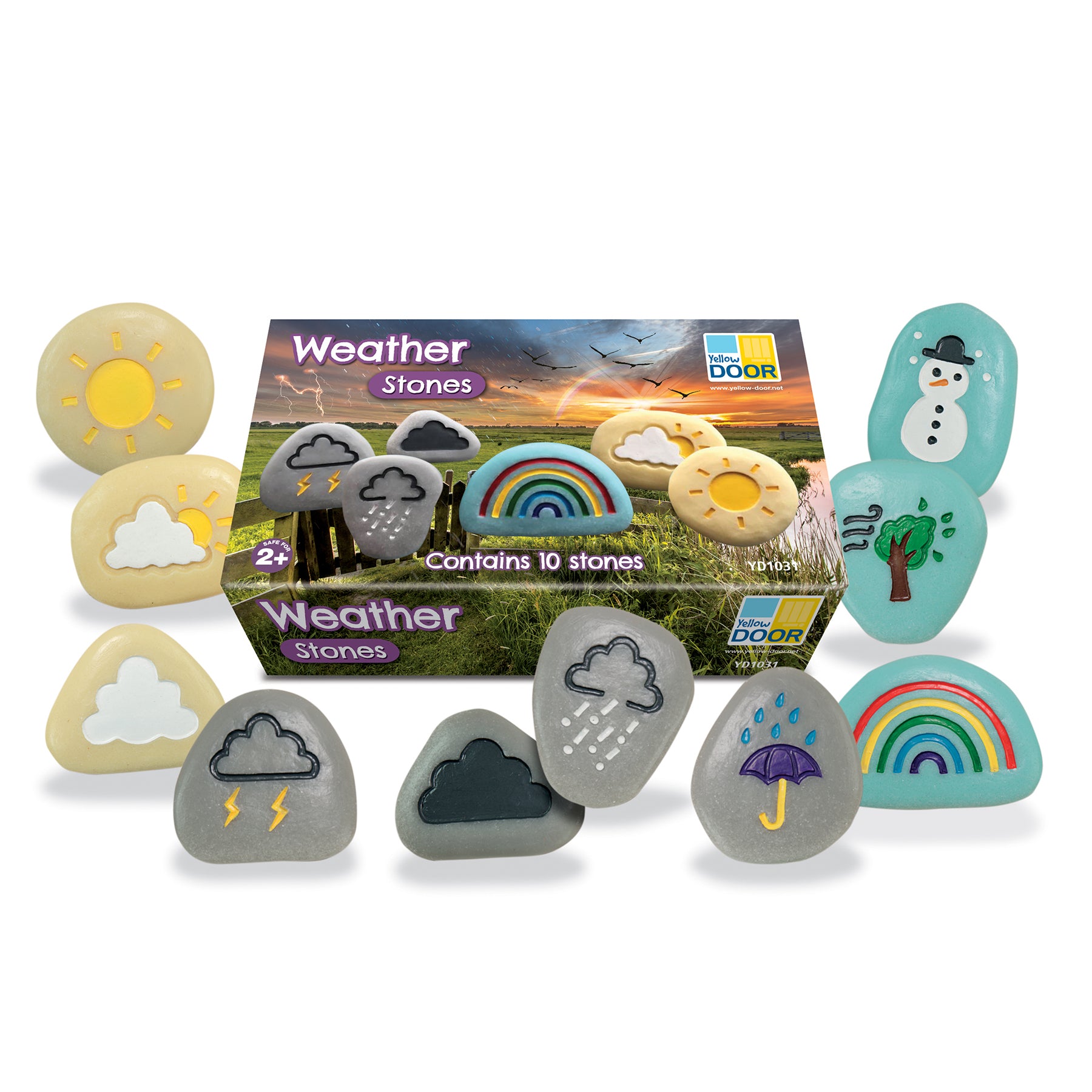 Yellow Door Weather Stones - Educational Outdoor Play Set Of 10