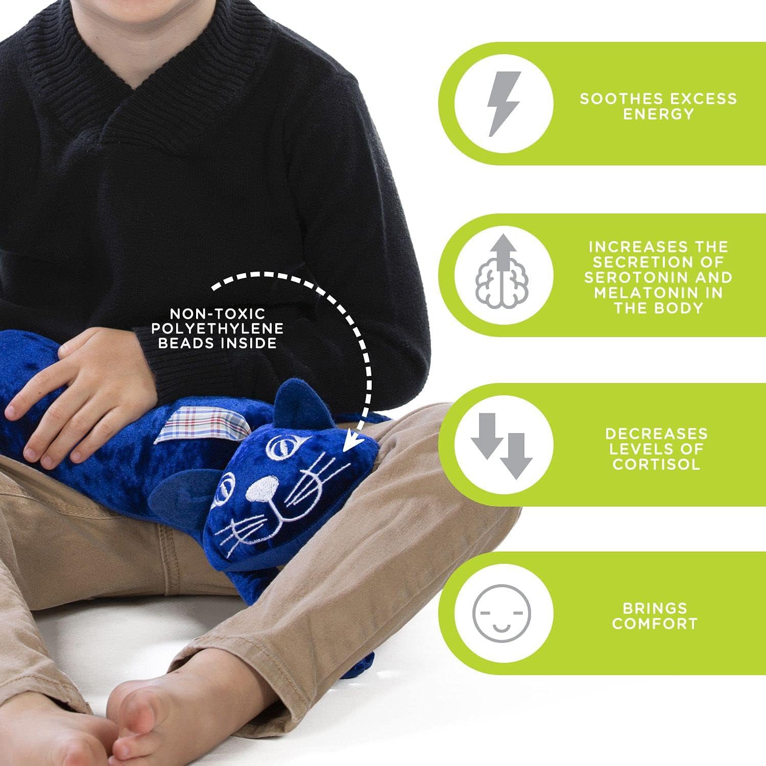 Manimo Soothing Weighted Cat Plush, 2.2 lb - Calming Companion - Image 3