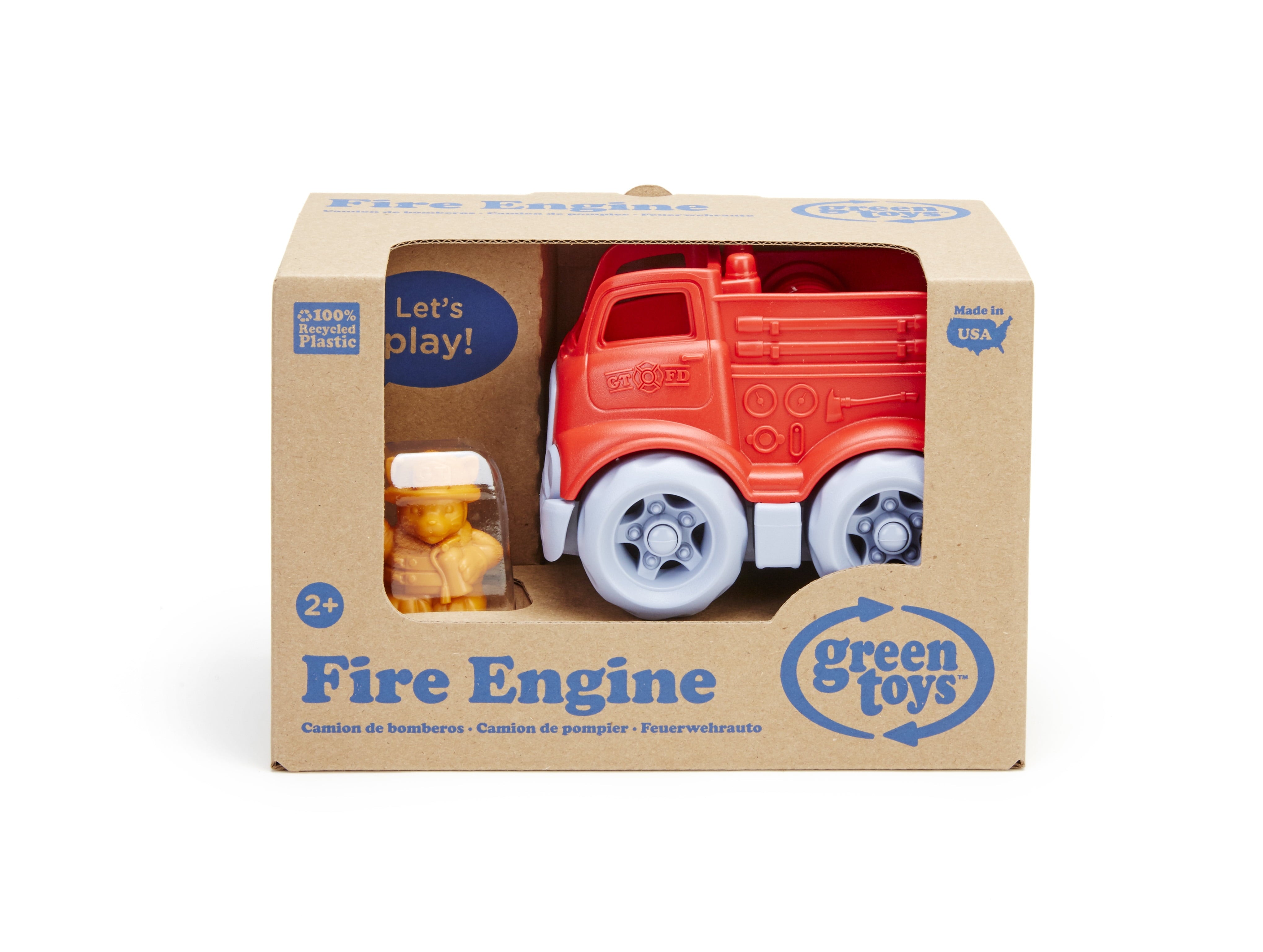 Alternative view of Green Toys Eco-Friendly Mini Fire Engine with Firefighting Cat Character