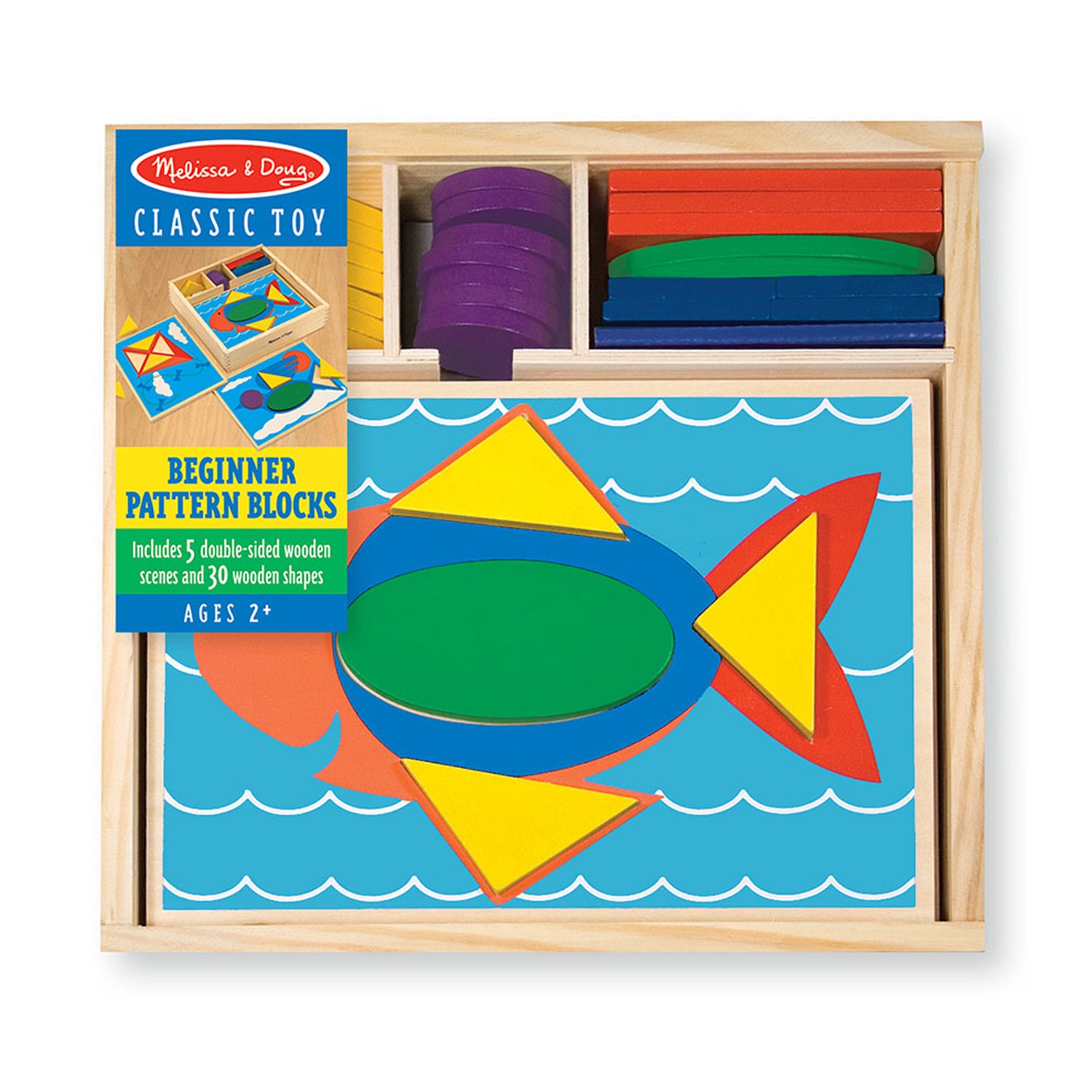 Alternative view of Melissa & Doug Beginner Pattern Blocks - Educational Shape Puzzle Set