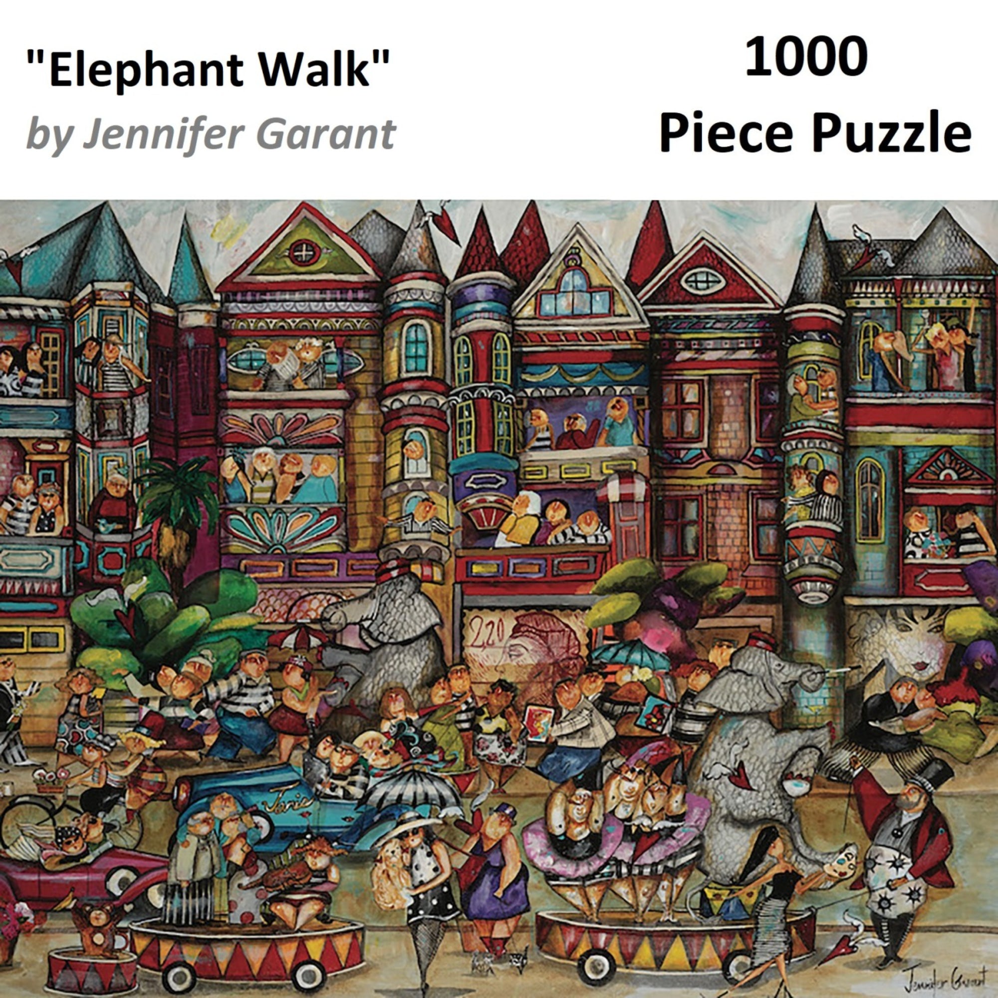 Jennifer Garant Elephant Walk Carnival-Themed Jigsaw Puzzle - 1000 pc - Image 3