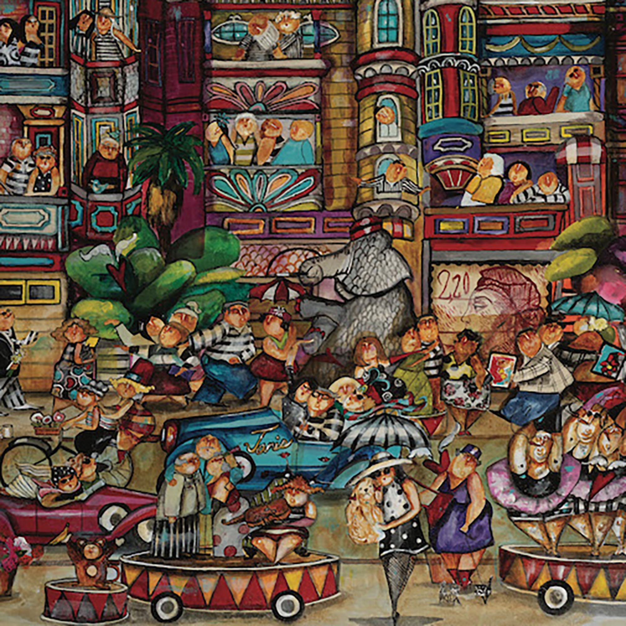 Jennifer Garant Elephant Walk Carnival-Themed Jigsaw Puzzle - 1000 pc - Image 5