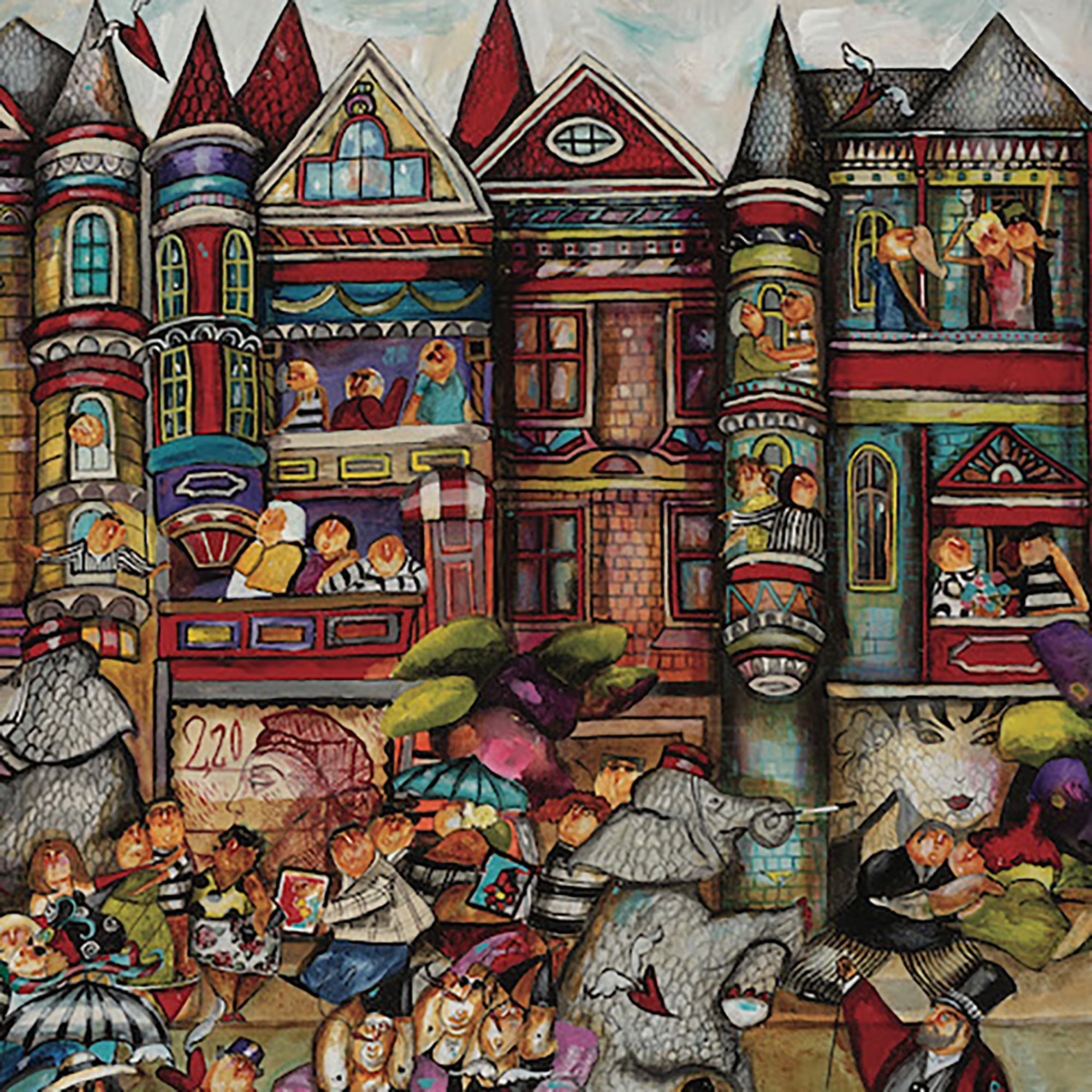 Jennifer Garant Elephant Walk Carnival-Themed Jigsaw Puzzle - 1000 pc - Image 6