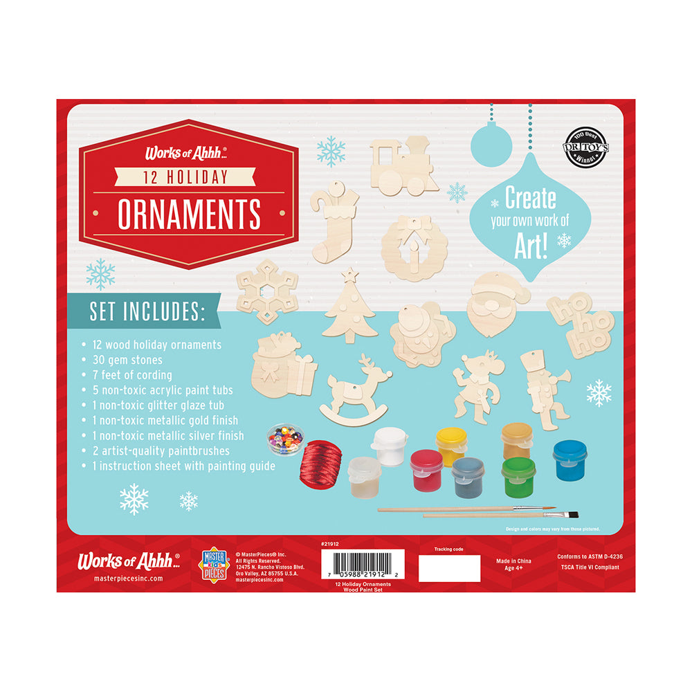 Alternative view of Masterpieces Works of Ahhh Holiday Wood Ornaments Painting Kit
