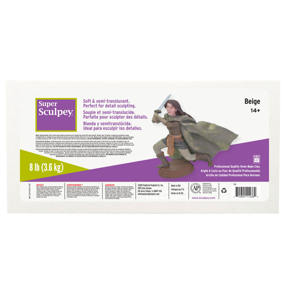 Super Sculpey Polymer Clay - Beige 8 lb Pack, Oven Bake Clay