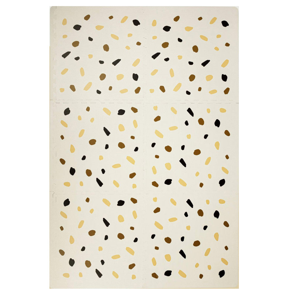 Hakuna Matte Stylish Baby Play Mat: Confetti & White Design - 72x48', 6 XXL Foam Floor Tiles