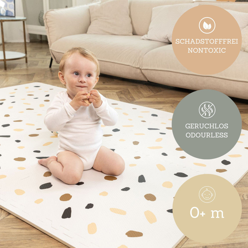 Hakuna Matte Stylish Baby Play Mat: Confetti & White Design - 72x48', 6 XXL Foam Floor Tiles - Image 7