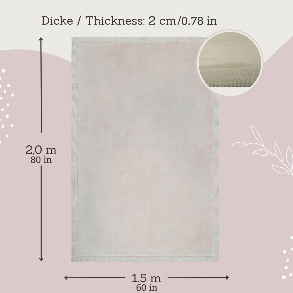 Alternative view of Hakuna Matte: Plush Coral Velvet Baby Playmat - Soft Grey