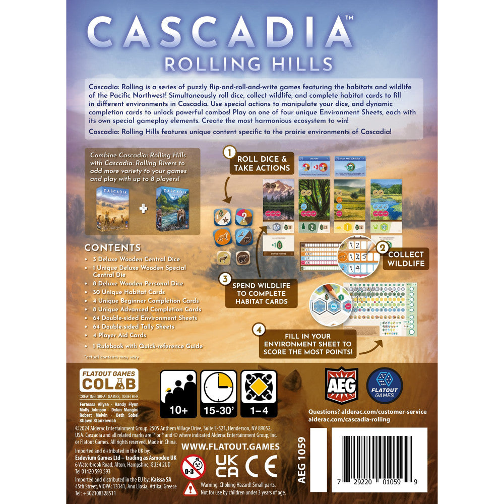 Alternative view of AEG Cascadia: Rolling Hills - Dynamic Flip-Roll-Write Board Game for Families