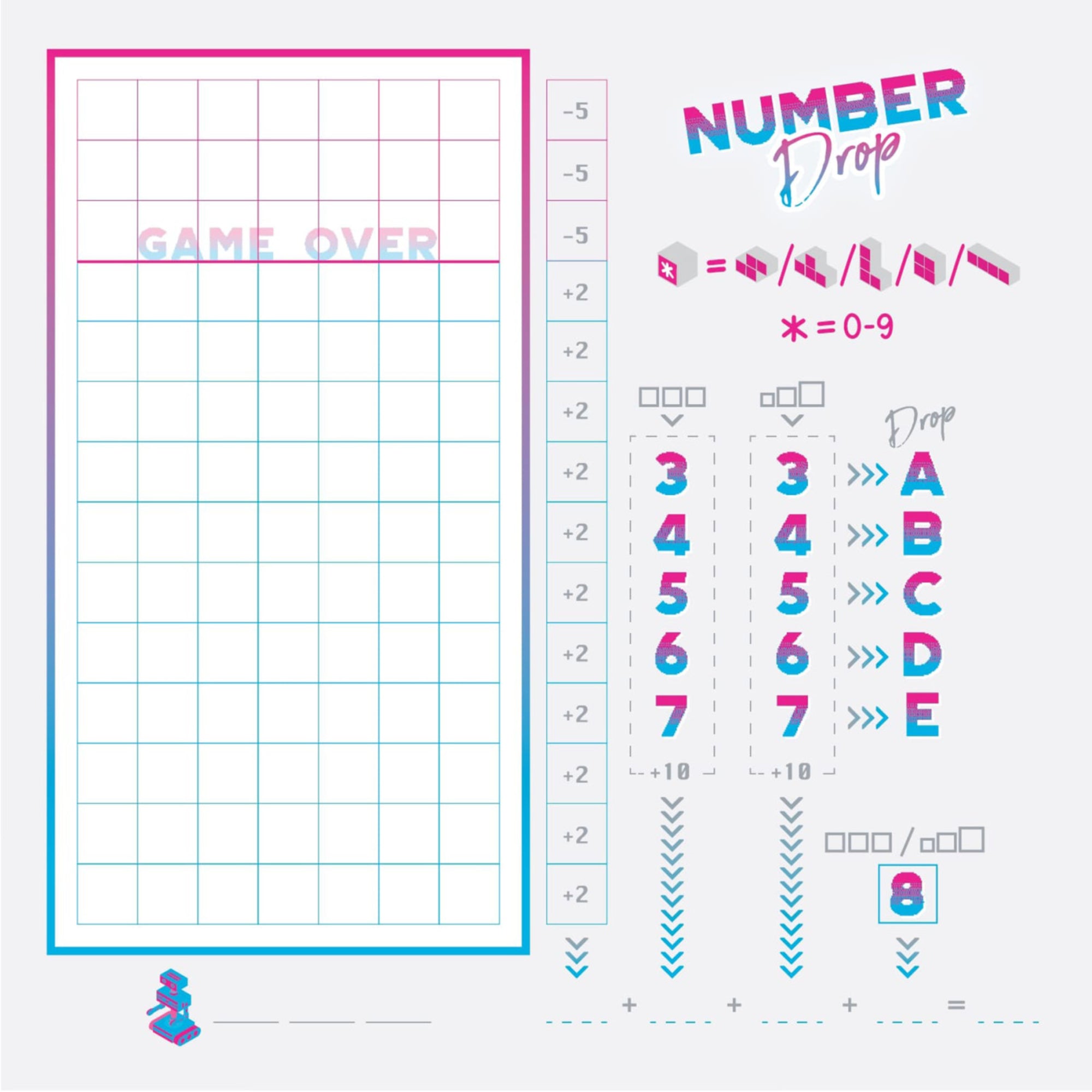 Number Drop Retro Edition Roll & Write Strategy Game - Image 4