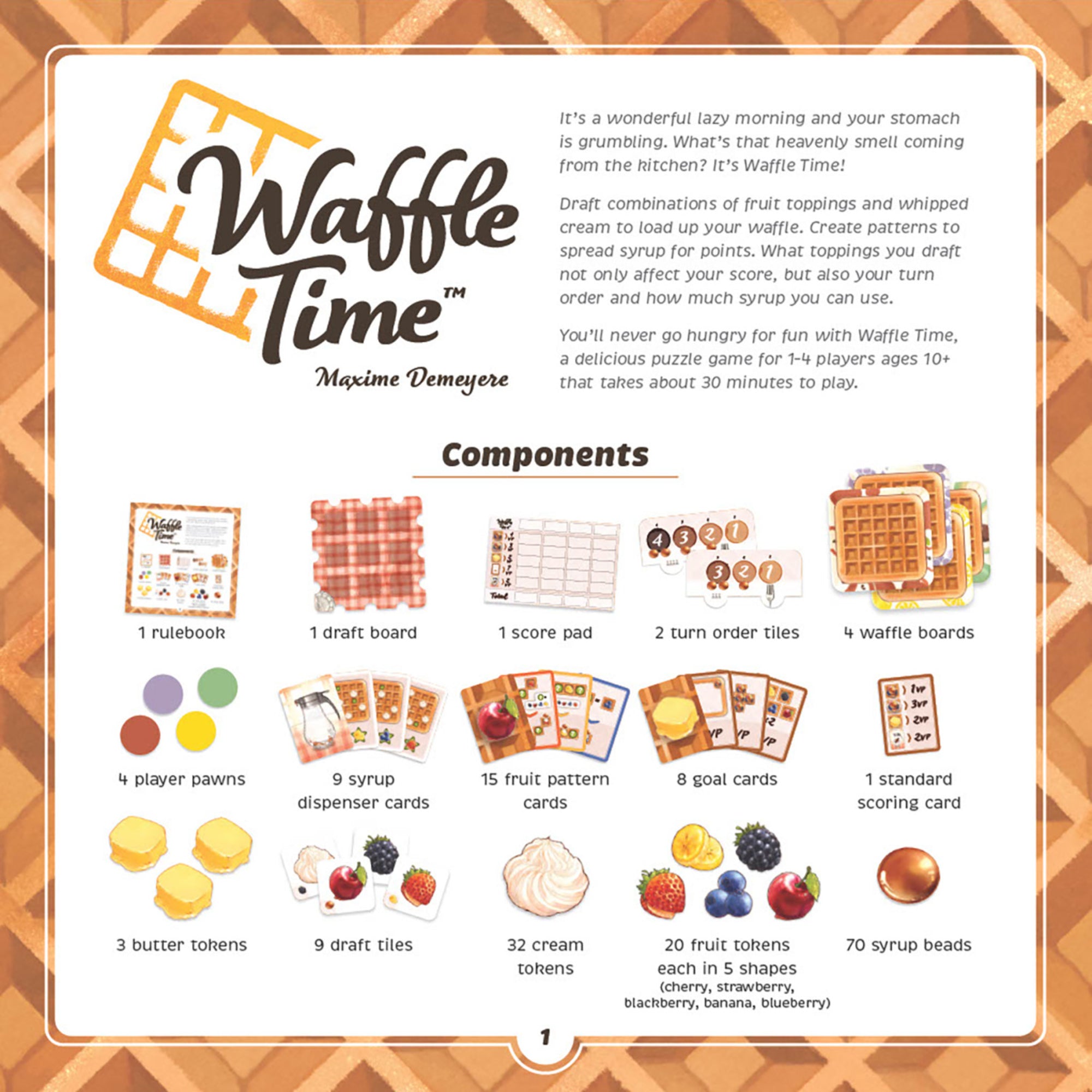 Waffle Time Family Tile Placement Strategy Game - Image 4