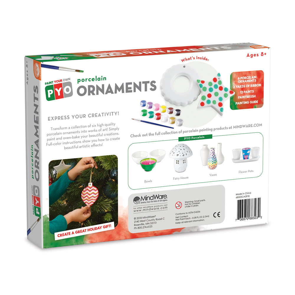 MindWare Paint Your Own Porcelain Christmas Ornaments Craft Kit - Image 3