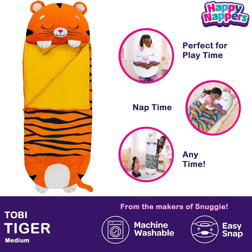 Happy Nappers Tiger Tobi 54 inch Plush Pillow & Sleepy Sack - Medium - Image 3