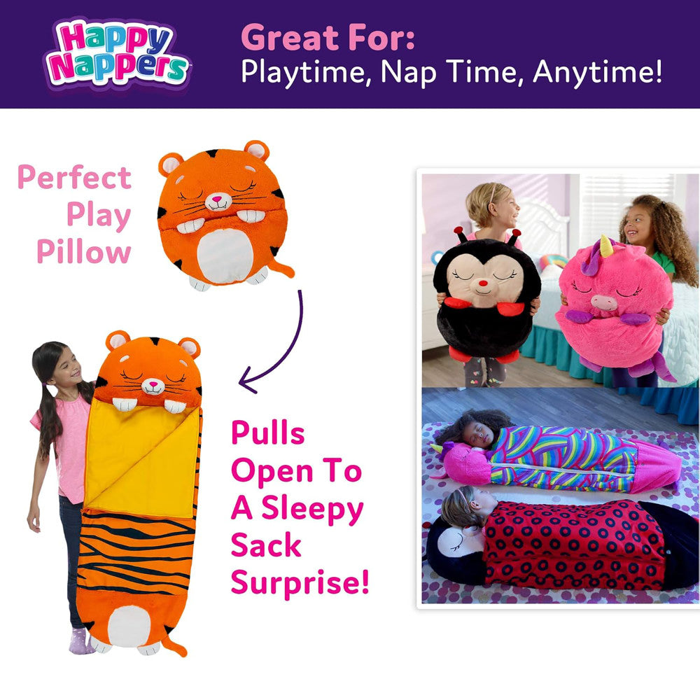 Happy Nappers Tiger Tobi 54 inch Plush Pillow & Sleepy Sack - Medium - Image 4