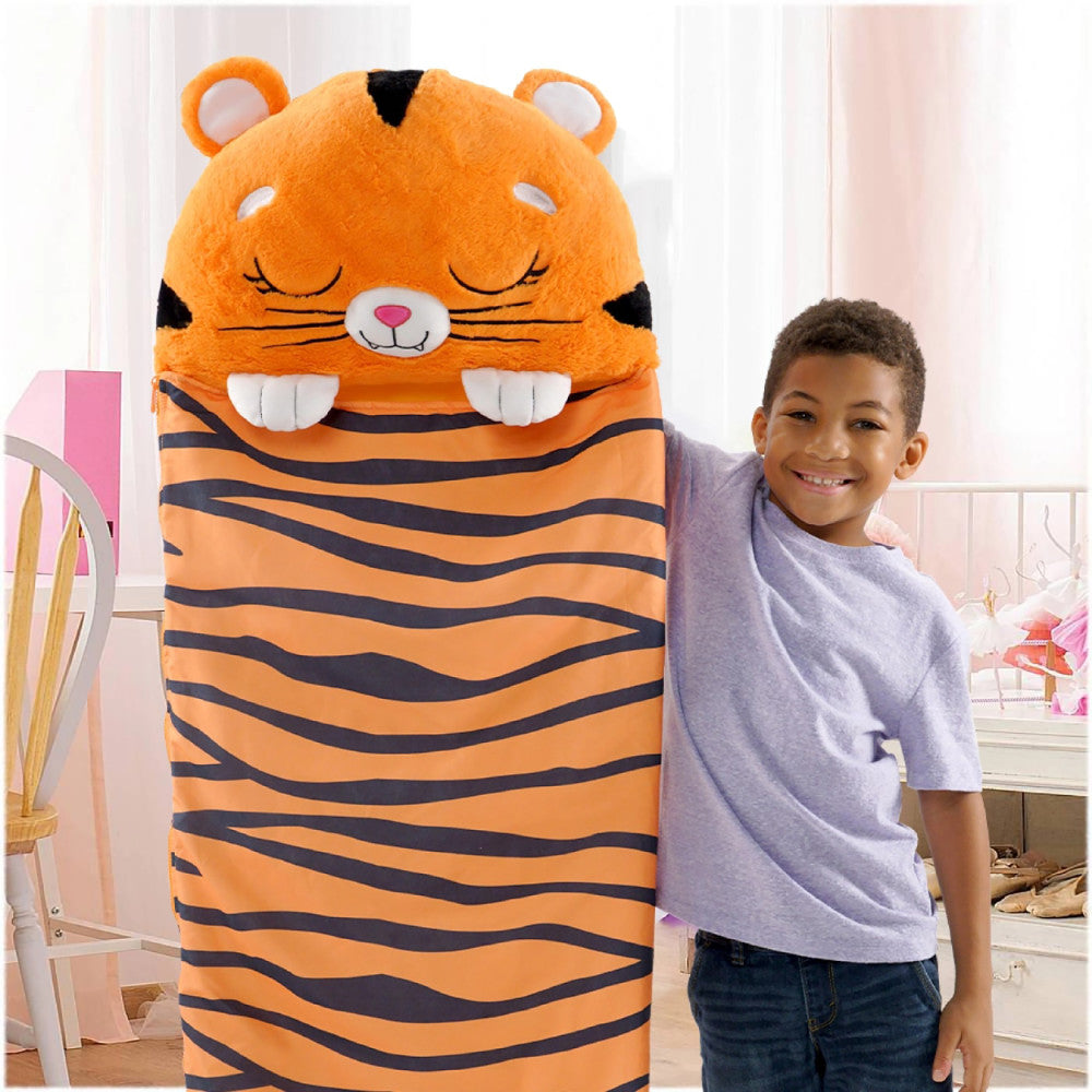 Happy Nappers Tiger Tobi 54 inch Plush Pillow & Sleepy Sack - Medium - Image 6