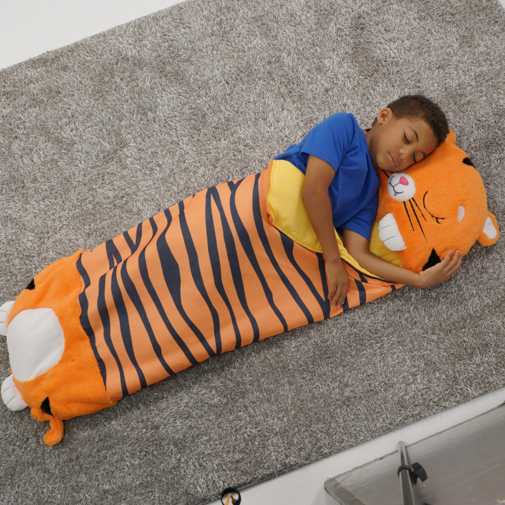 Happy Nappers Tiger Tobi 54 inch Plush Pillow & Sleepy Sack - Medium - Image 8