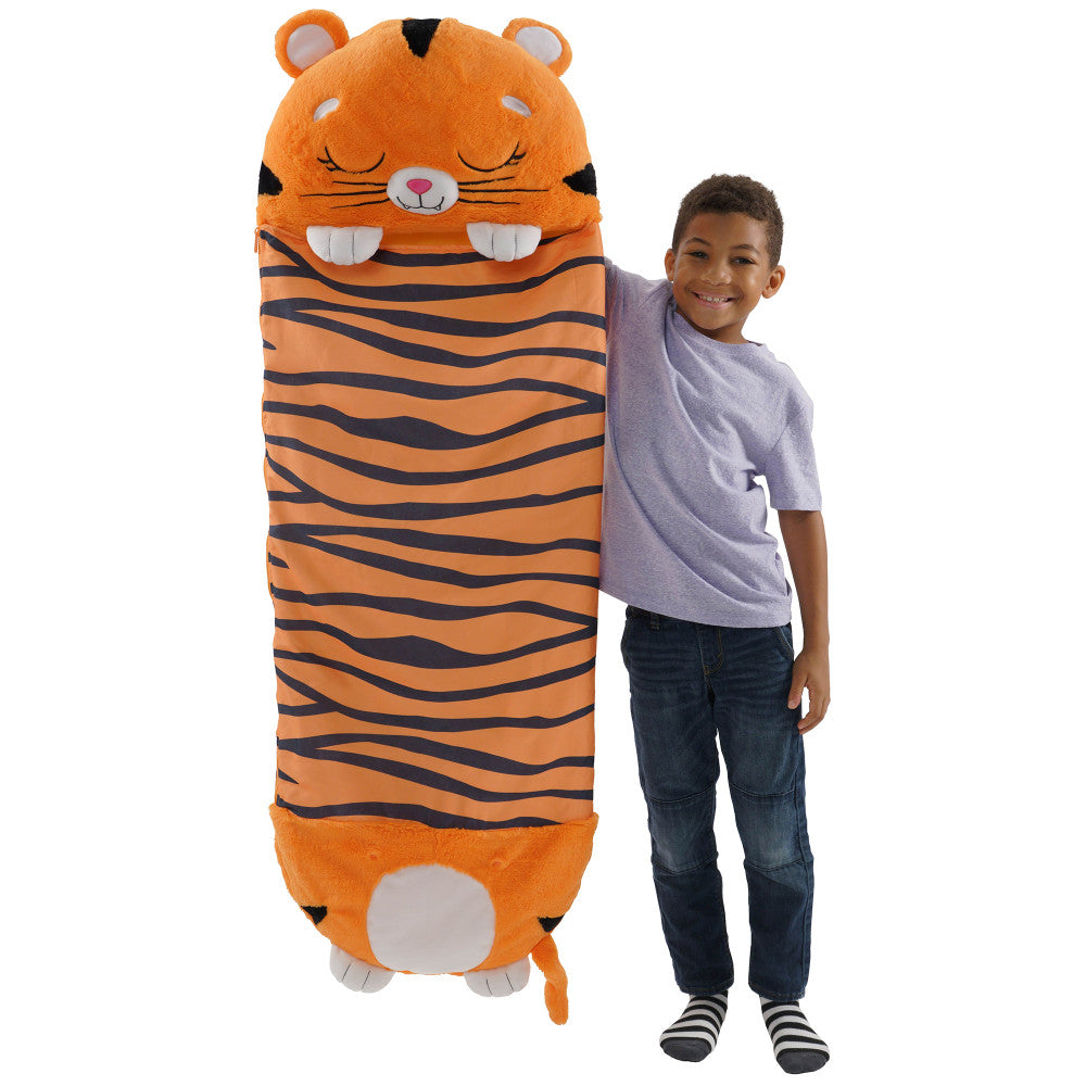 Happy Nappers Tiger Tobi 54 inch Plush Pillow & Sleepy Sack - Medium - Image 9