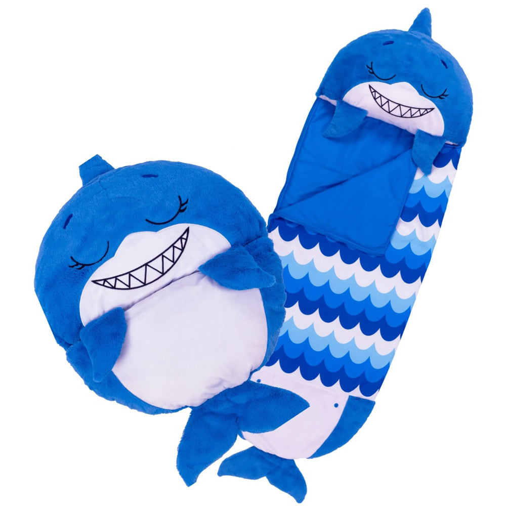 Happy Nappers Blue Shark 54 inch Plush Pillow & Sleepy Sack - Medium - Image 2