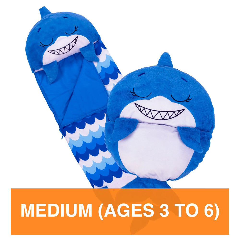 Happy Nappers Blue Shark 54 inch Plush Pillow & Sleepy Sack - Medium - Image 6