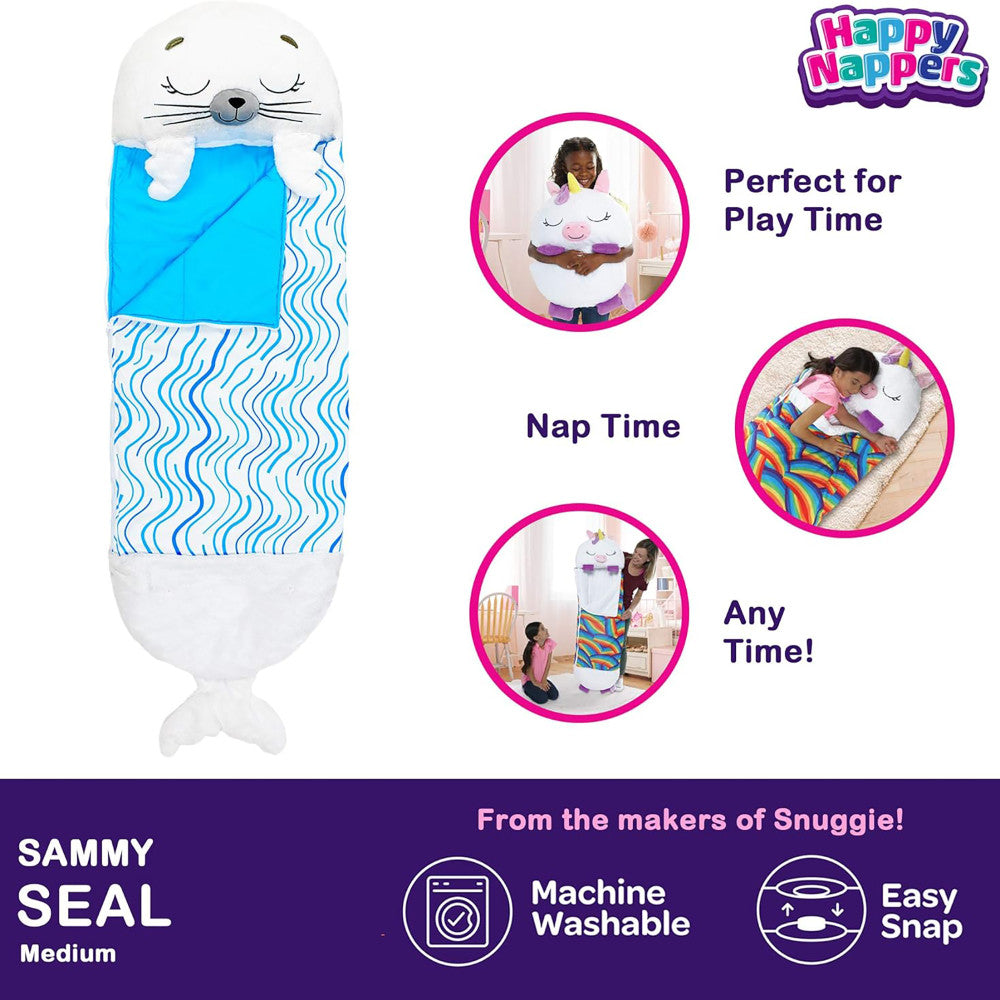 Alternative view of Happy Nappers Sammy The Seal 54 inch Pillow to Sleepy Sack - Medium