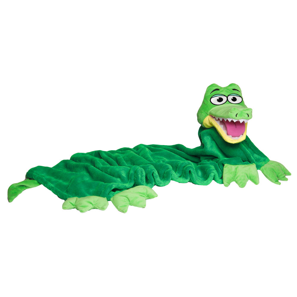 Cuddleuppets Gator - Green, 2-in-1 Plush Puppet & Blanket