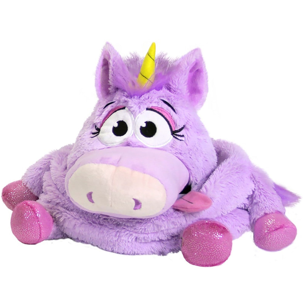 Alternative view of Tummy Stuffers Plush Unicorn - Purple Storage Companion
