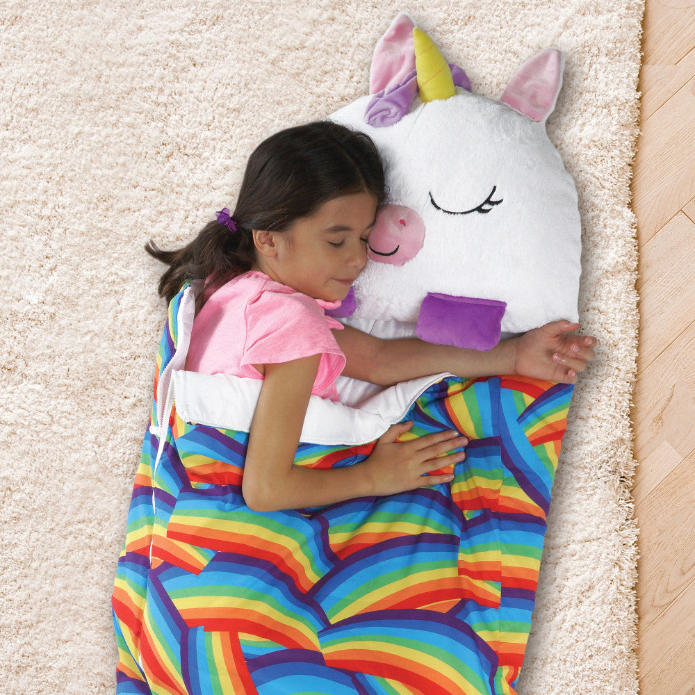 Happy Nappers White Unicorn 54 inch Pillow & Sleepy Sack - Kids 3+ - Image 5
