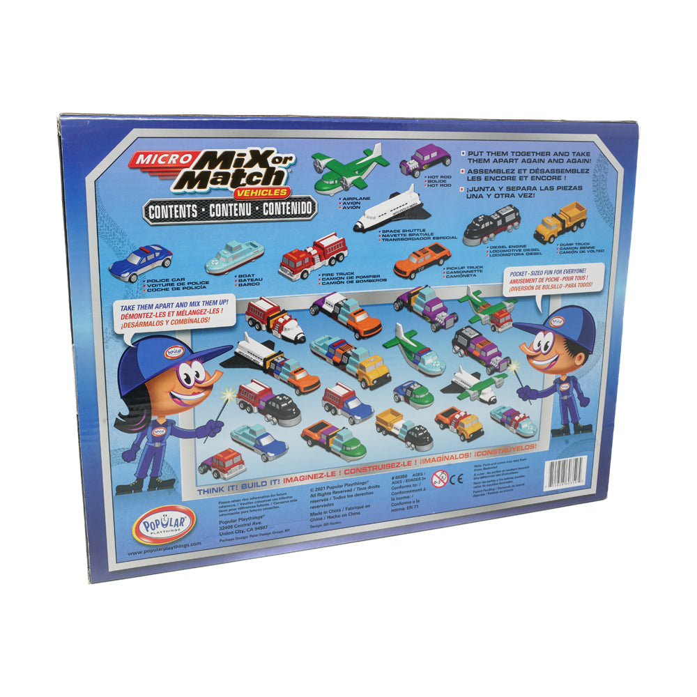 Alternative view of Popular Playthings Micro Mix or Match 9-Piece Interchangeable Vehicle Set