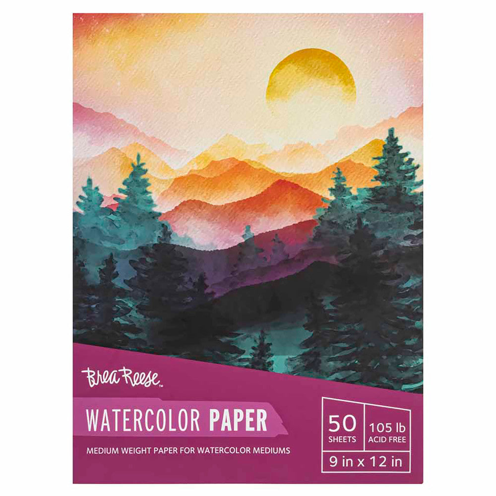 Brea Reese Watercolor Paper Pad - 50 Sheets, 9x12 inches, 105lb, Acid-Free